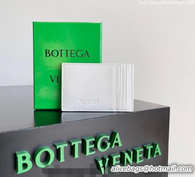 Good Looking Bottega Veneta Cassette Credit Card Case in Intreccio Leather 742693 White 2026