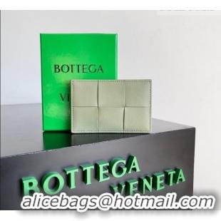 Grade Design Bottega Veneta Cassette Credit Card Case in Intreccio Leather 742693 Travertine Green 2026