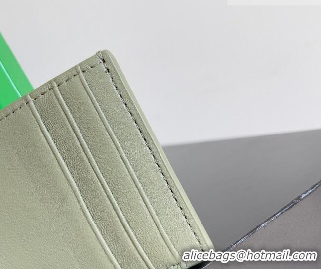 Grade Design Bottega Veneta Cassette Credit Card Case in Intreccio Leather 742693 Travertine Green 2026