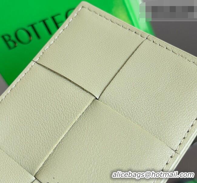 Grade Design Bottega Veneta Cassette Credit Card Case in Intreccio Leather 742693 Travertine Green 2026