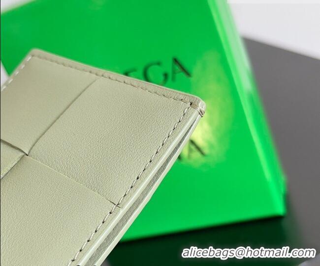 Grade Design Bottega Veneta Cassette Credit Card Case in Intreccio Leather 742693 Travertine Green 2026