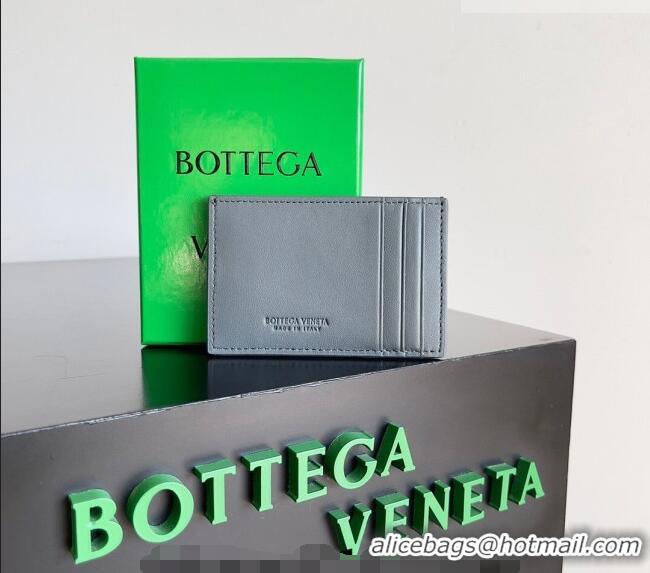 Shop Promotional Bottega Veneta Cassette Credit Card Case in Intreccio Leather 742693 Grey 2026