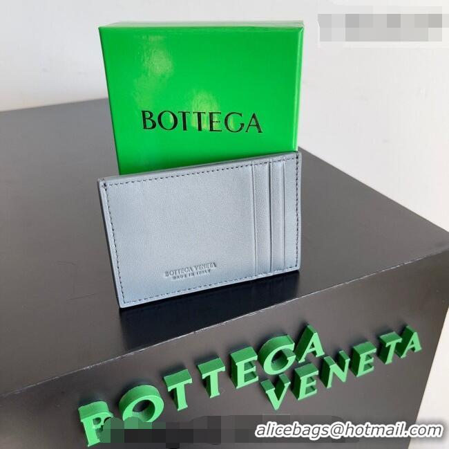 Shop Promotional Bottega Veneta Cassette Credit Card Case in Intreccio Leather 742693 Grey 2026
