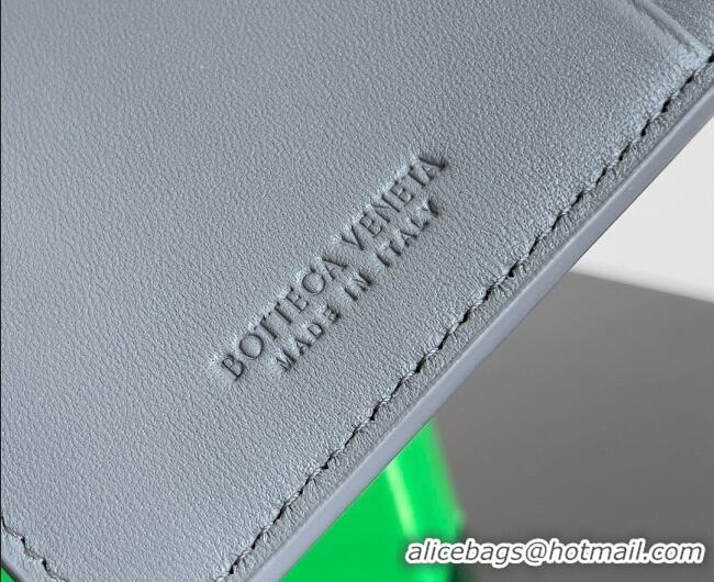 Shop Promotional Bottega Veneta Cassette Credit Card Case in Intreccio Leather 742693 Grey 2026