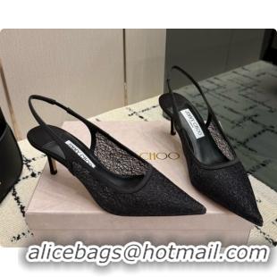 Lower Price Jimmy Choo Love Slingbacks 65 in Black Candyfloss Glitter J091260 2026 