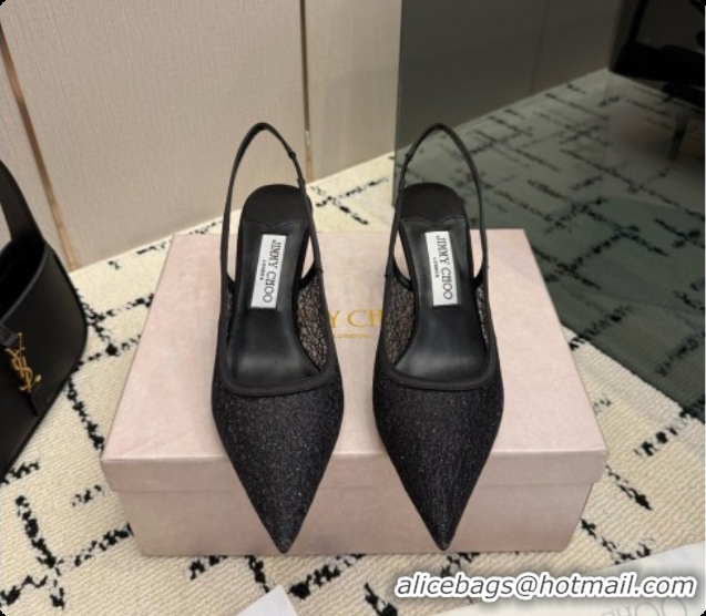 Lower Price Jimmy Choo Love Slingbacks 65 in Black Candyfloss Glitter J091260 2026 