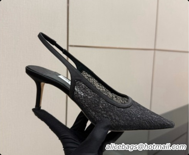 Lower Price Jimmy Choo Love Slingbacks 65 in Black Candyfloss Glitter J091260 2026 