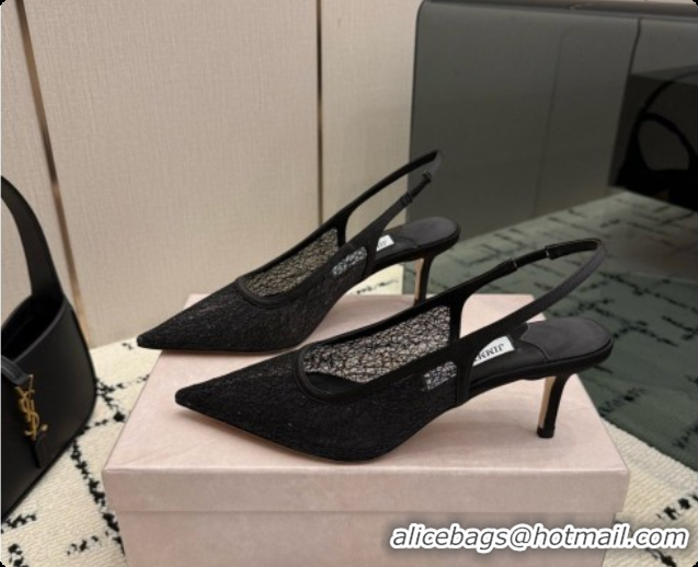 Lower Price Jimmy Choo Love Slingbacks 65 in Black Candyfloss Glitter J091260 2026 
