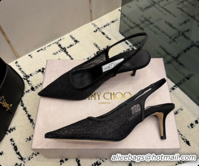 Lower Price Jimmy Choo Love Slingbacks 65 in Black Candyfloss Glitter J091260 2026 