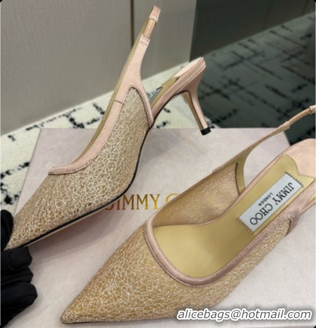 Shop Duplicate Jimmy Choo Love Slingbacks 65 in Beige Candyfloss Glitter J091261 2026
