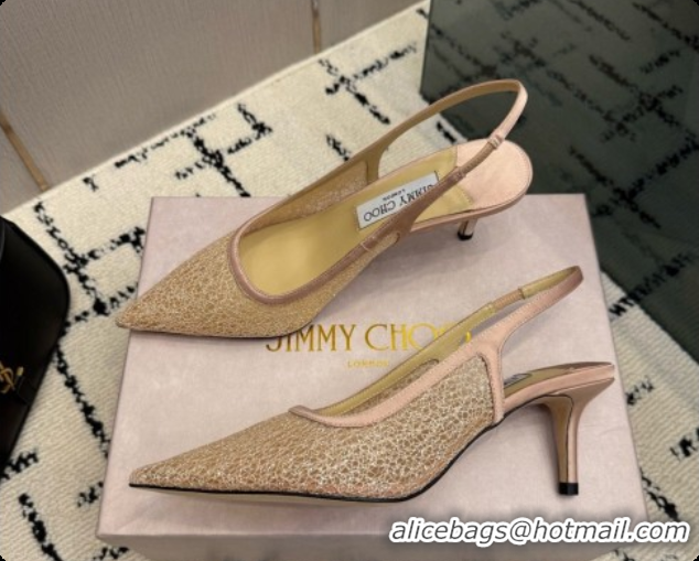 Shop Duplicate Jimmy Choo Love Slingbacks 65 in Beige Candyfloss Glitter J091261 2026
