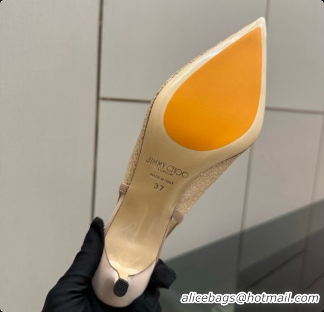 Shop Duplicate Jimmy Choo Love Slingbacks 65 in Beige Candyfloss Glitter J091261 2026