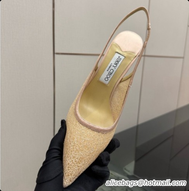 Shop Duplicate Jimmy Choo Love Slingbacks 65 in Beige Candyfloss Glitter J091261 2026