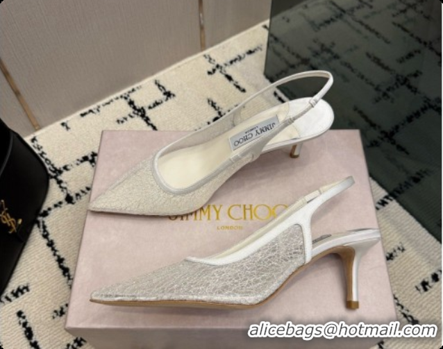 Charming Jimmy Choo Love Slingbacks 65 in White Candyfloss Glitter J091262 2026