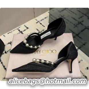 New Arrivals Jimmy Choo Aurelie 65 Pump in Black Candyfloss Glitter J091263 2026