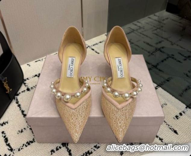 Good Product Jimmy Choo Aurelie 65 Pump in Beige Candyfloss Glitter J091264 2026