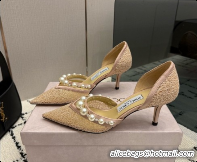 Good Product Jimmy Choo Aurelie 65 Pump in Beige Candyfloss Glitter J091264 2026