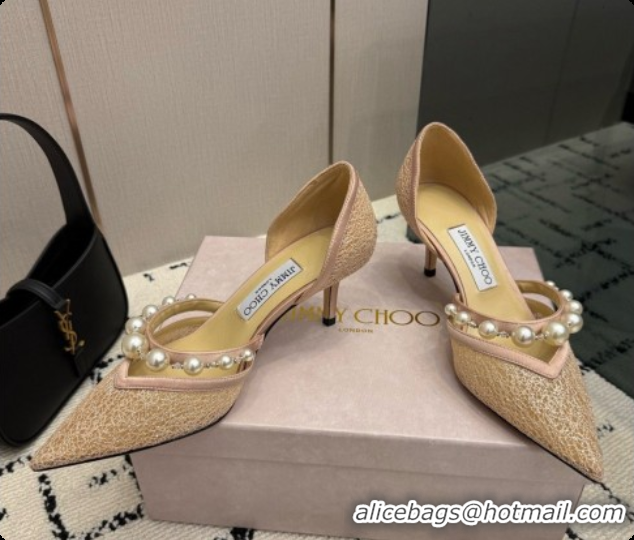 Good Product Jimmy Choo Aurelie 65 Pump in Beige Candyfloss Glitter J091264 2026