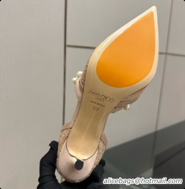 Good Product Jimmy Choo Aurelie 65 Pump in Beige Candyfloss Glitter J091264 2026
