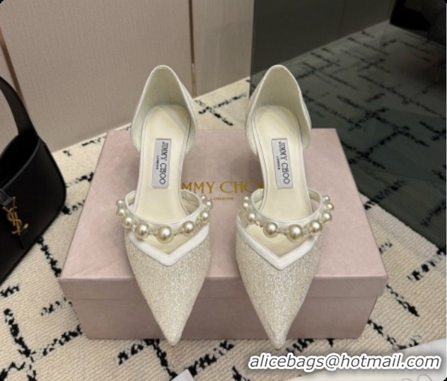 Popular Style Jimmy Choo Aurelie 65 Pump in White Candyfloss Glitter J091265 2026