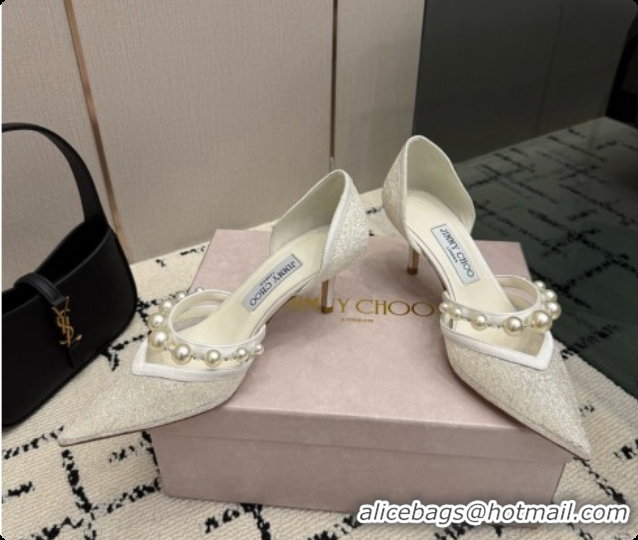 Popular Style Jimmy Choo Aurelie 65 Pump in White Candyfloss Glitter J091265 2026