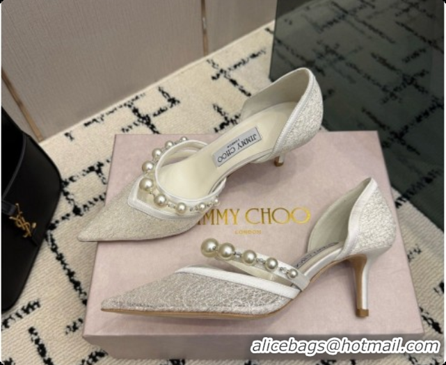 Popular Style Jimmy Choo Aurelie 65 Pump in White Candyfloss Glitter J091265 2026