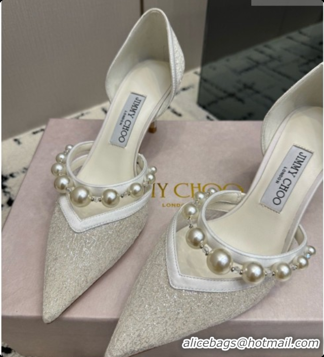 Popular Style Jimmy Choo Aurelie 65 Pump in White Candyfloss Glitter J091265 2026