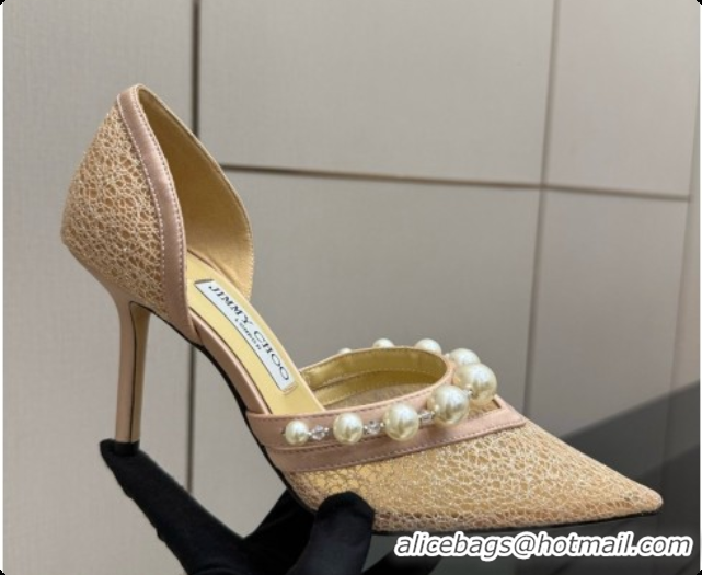Best Grade Jimmy Choo Aurelie 85 Pump in Beige Candyfloss Glitter J091267 2026