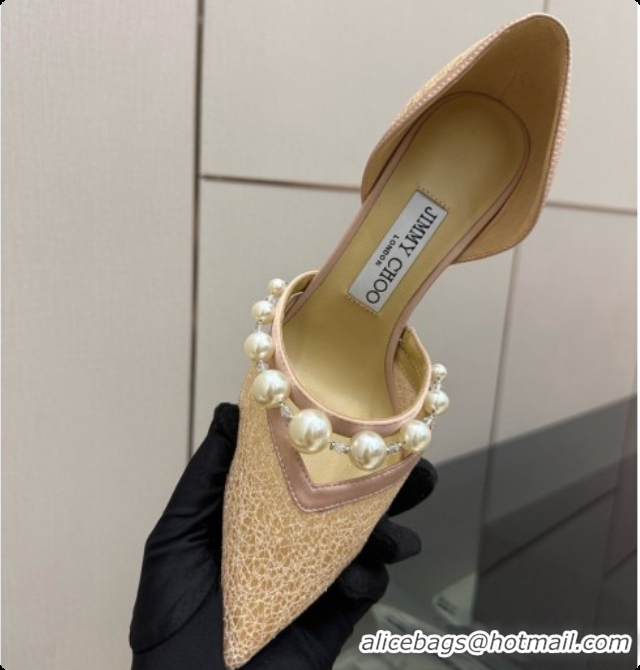 Best Grade Jimmy Choo Aurelie 85 Pump in Beige Candyfloss Glitter J091267 2026