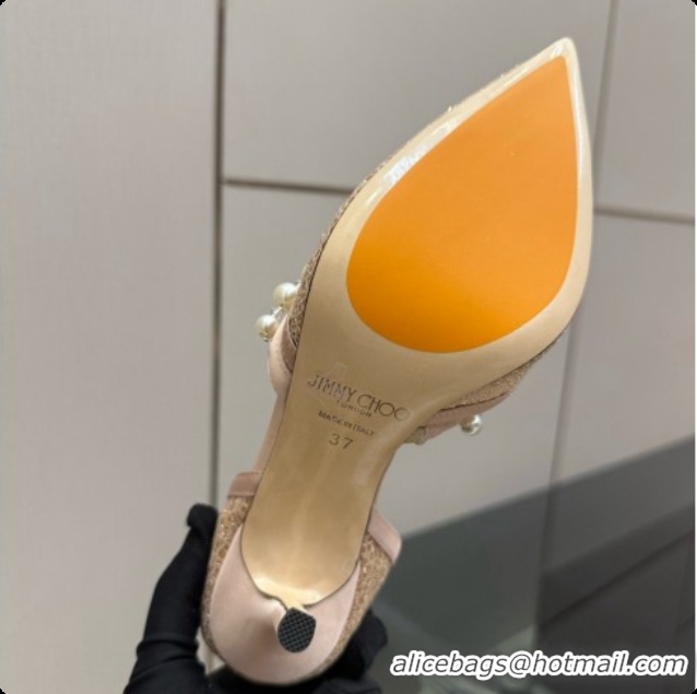 Best Grade Jimmy Choo Aurelie 85 Pump in Beige Candyfloss Glitter J091267 2026