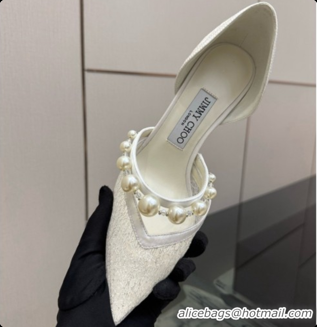 Good Quality Jimmy Choo Aurelie 85 Pump in White Candyfloss Glitter J091268 2026