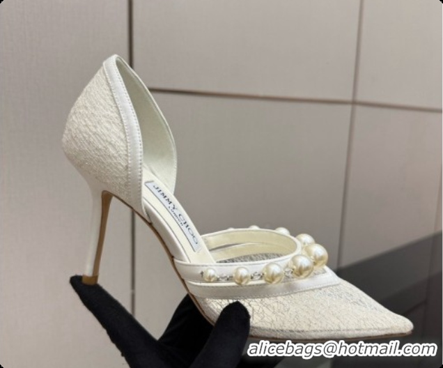 Good Quality Jimmy Choo Aurelie 85 Pump in White Candyfloss Glitter J091268 2026