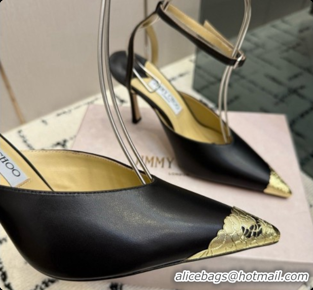 Classic Hot Jimmy Choo Faiz Pumps in Black Leather J091269 2026