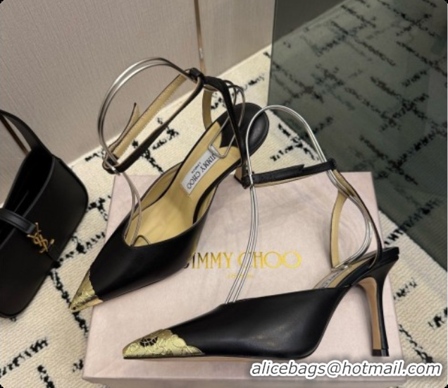 Classic Hot Jimmy Choo Faiz Pumps in Black Leather J091269 2026