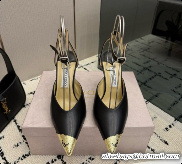 Classic Hot Jimmy Choo Faiz Pumps in Black Leather J091269 2026