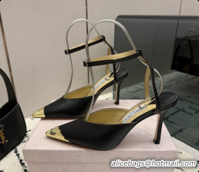 Classic Hot Jimmy Choo Faiz Pumps in Black Leather J091269 2026
