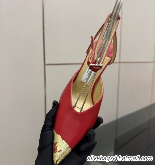Top Grade Jimmy Choo Faiz Pumps in Black Leather J091271 Deep Red 2026