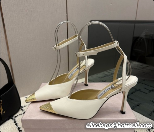 Top Quality Jimmy Choo Faiz Pumps in Black Leather J091272 White 2026