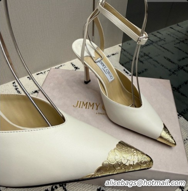 Top Quality Jimmy Choo Faiz Pumps in Black Leather J091272 White 2026