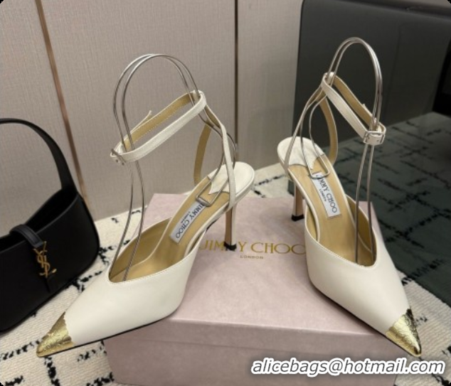 Top Quality Jimmy Choo Faiz Pumps in Black Leather J091272 White 2026
