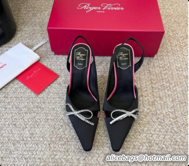 Best Product Roger Vivier Slingback Pumps in Satin RV080335 Black 2026