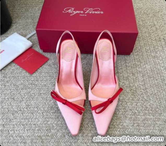 Cheap Price Roger Vivier Slingback Pumps in Satin RV080337 Pink 2026