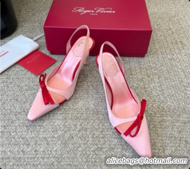 Cheap Price Roger Vivier Slingback Pumps in Satin RV080337 Pink 2026