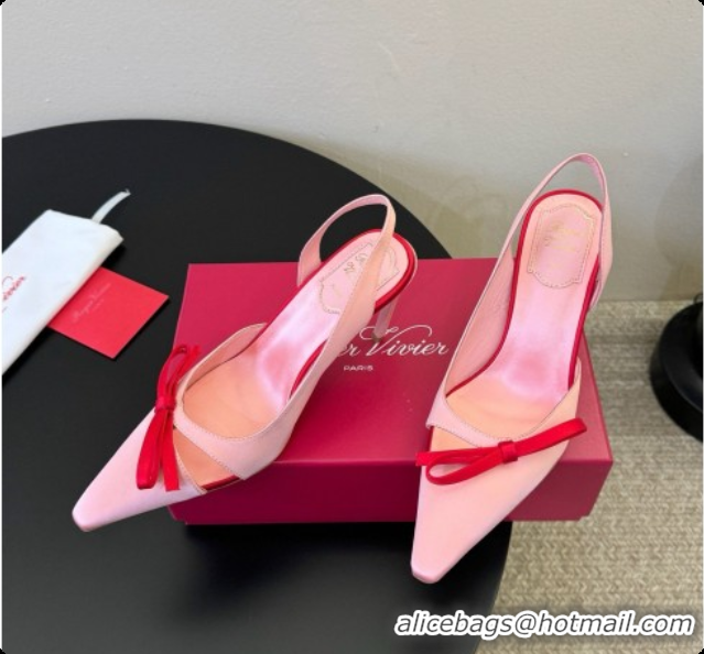 Cheap Price Roger Vivier Slingback Pumps in Satin RV080337 Pink 2026