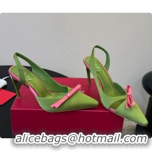 New Arrivals Roger Vivier Slingback Pumps in Satin RV080336 Green 2026