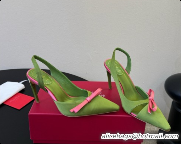 New Arrivals Roger Vivier Slingback Pumps in Satin RV080336 Green 2026