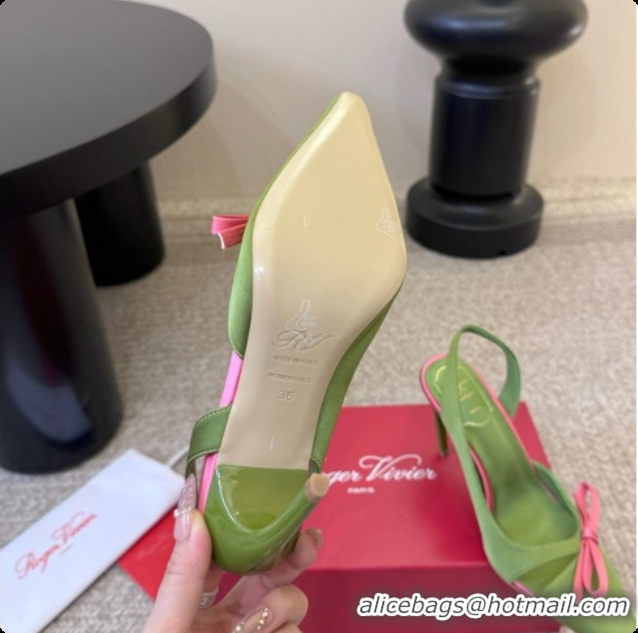 New Arrivals Roger Vivier Slingback Pumps in Satin RV080336 Green 2026