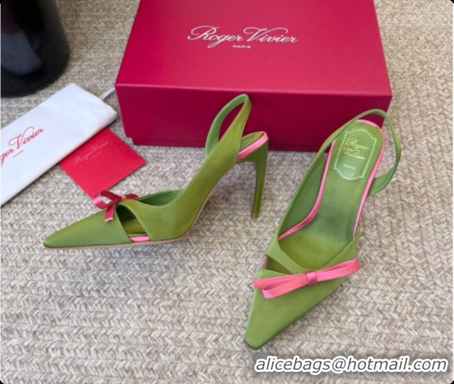 New Arrivals Roger Vivier Slingback Pumps in Satin RV080336 Green 2026