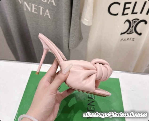 New Luxury Bottega Veneta Lambskin Cherry Mule 9cm Heel Pink 6080128 2026