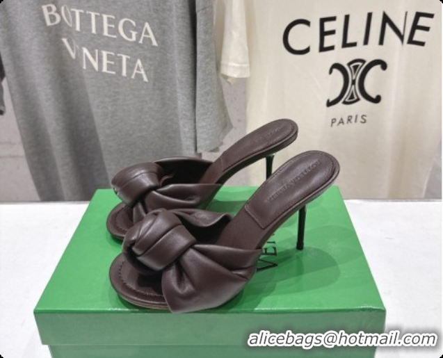 New Product Bottega Veneta Lambskin Cherry Mule 9cm Heel Dark Brown 26080129 2026